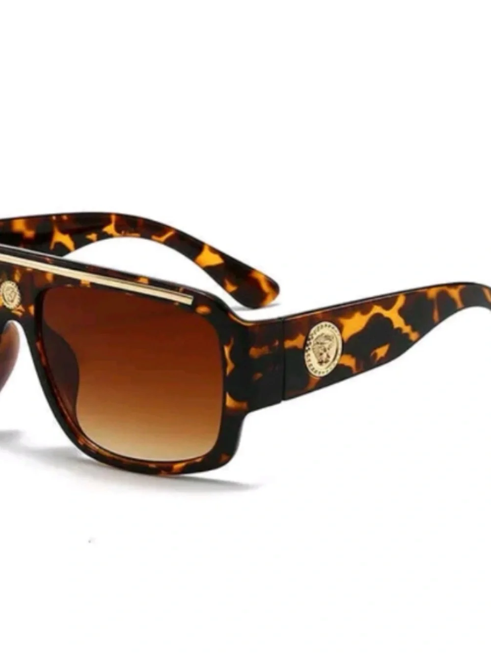 Tortoiseshell Brown Gradient Lens Men's Sunglasses